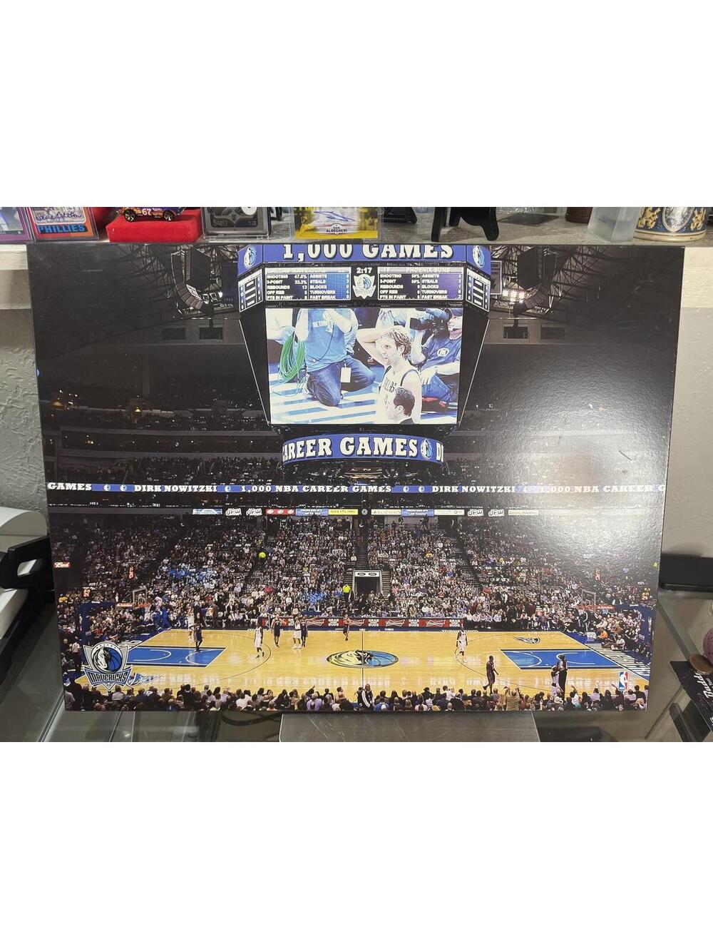 Dirk Nowitzki 1000 NBA Career Games Dallas Mavericks wood Print